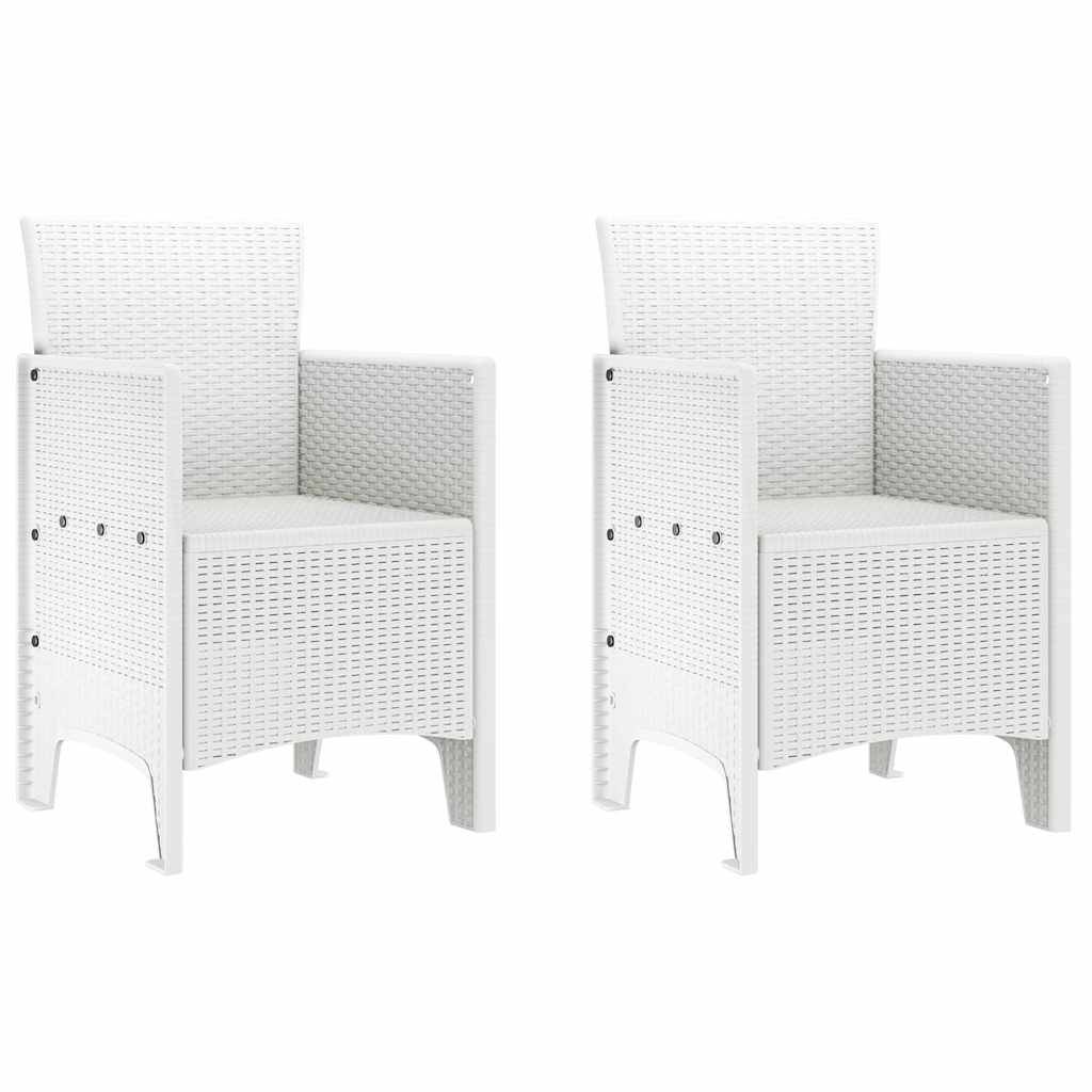 Chaise de jardin polypropylène blanc 53 x 49 x 85 cm, Poids :12.7kg - PANGIVO - Image 2