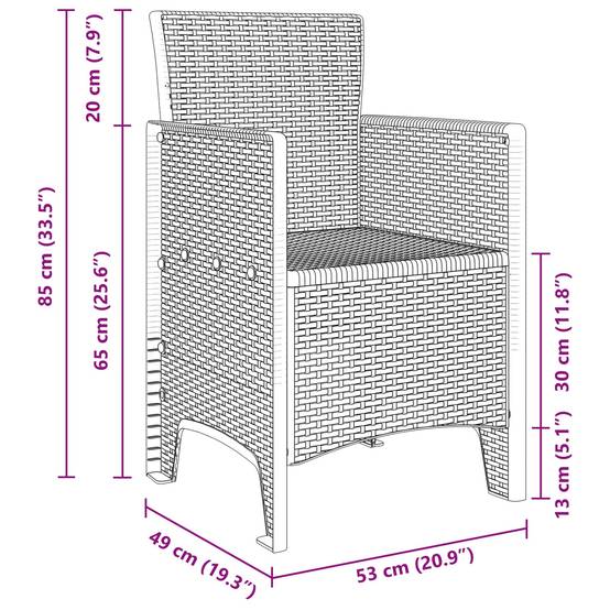 Chaise de jardin polypropylène blanc 53 x 49 x 85 cm, Poids :12.7kg - PANGIVO - Image 8