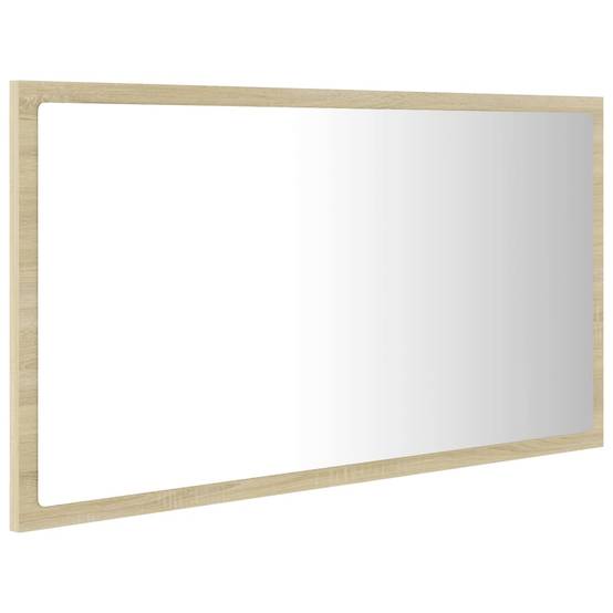 Miroir led de salle de bain 80 x 8,5 x 37 cm acrylique chêne - Image 1