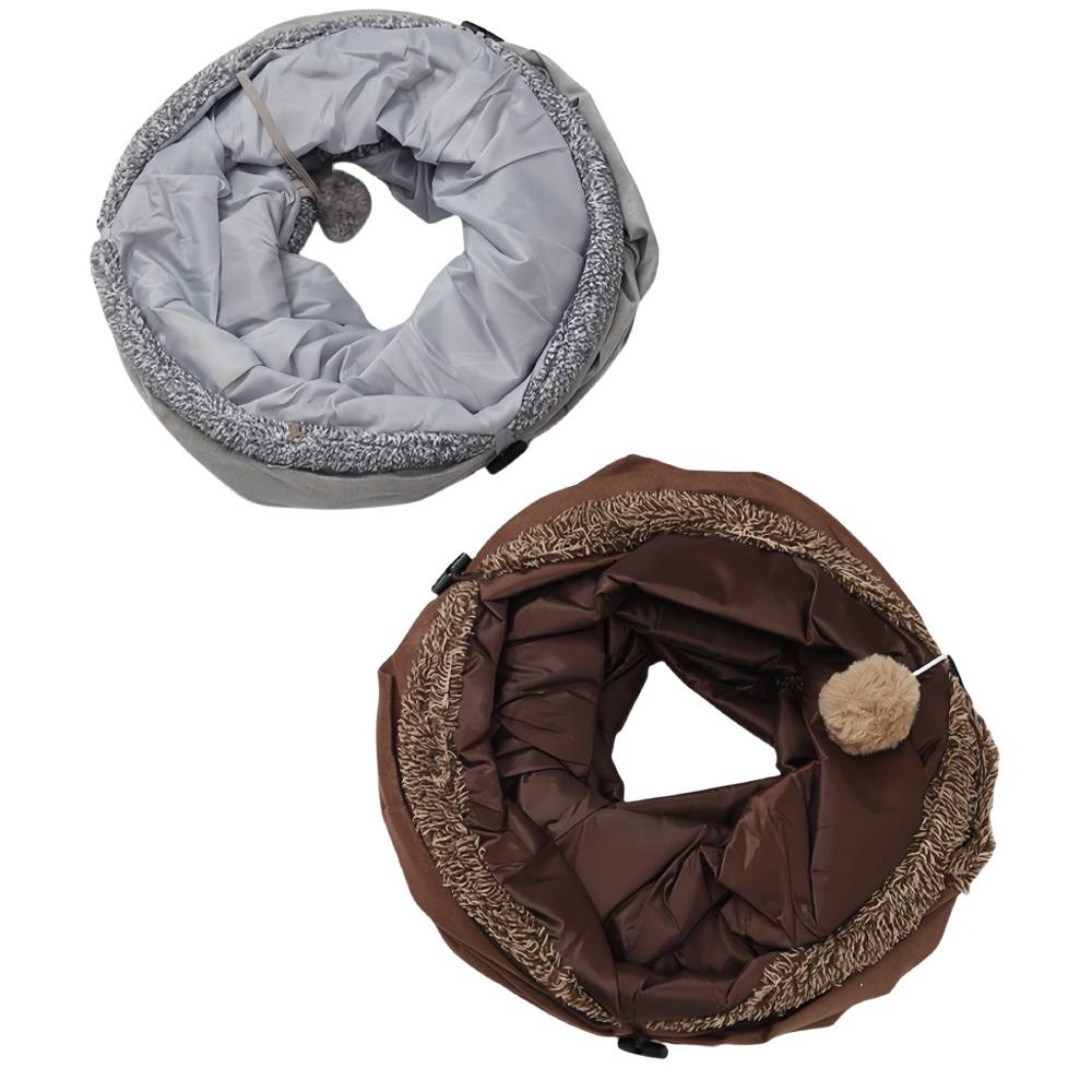 IntiMeg - Tunnel pliable en daim pour chat Gris IntiMeg - Image 4
