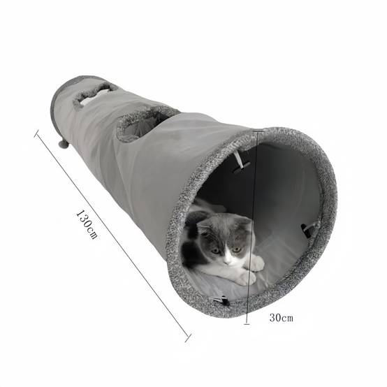 IntiMeg - Tunnel pliable en daim pour chat Gris IntiMeg - Image 5