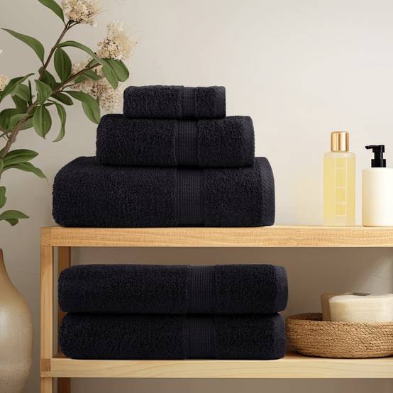 Nappe / serviette coton noir 70 x 140 cm - Prolenta premium p331.0 - Image 3