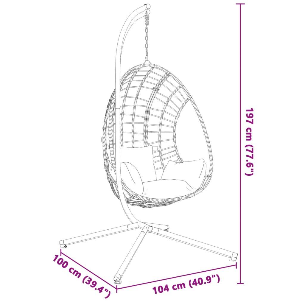 Cadre Porteur pour Fauteuil Œuf Suspendu en Acier Résistant à la Corrosion avec Pied Croisé Universel Noir – ComfortXL Outdoor Living - Image 6