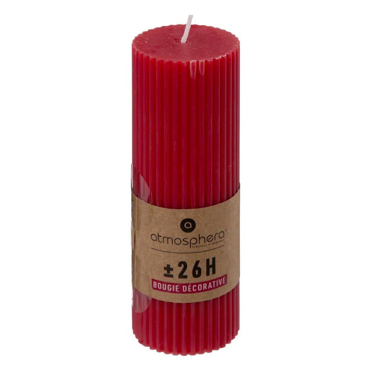 Bougie Déco "Demi" 14cm Rouge - Image 2