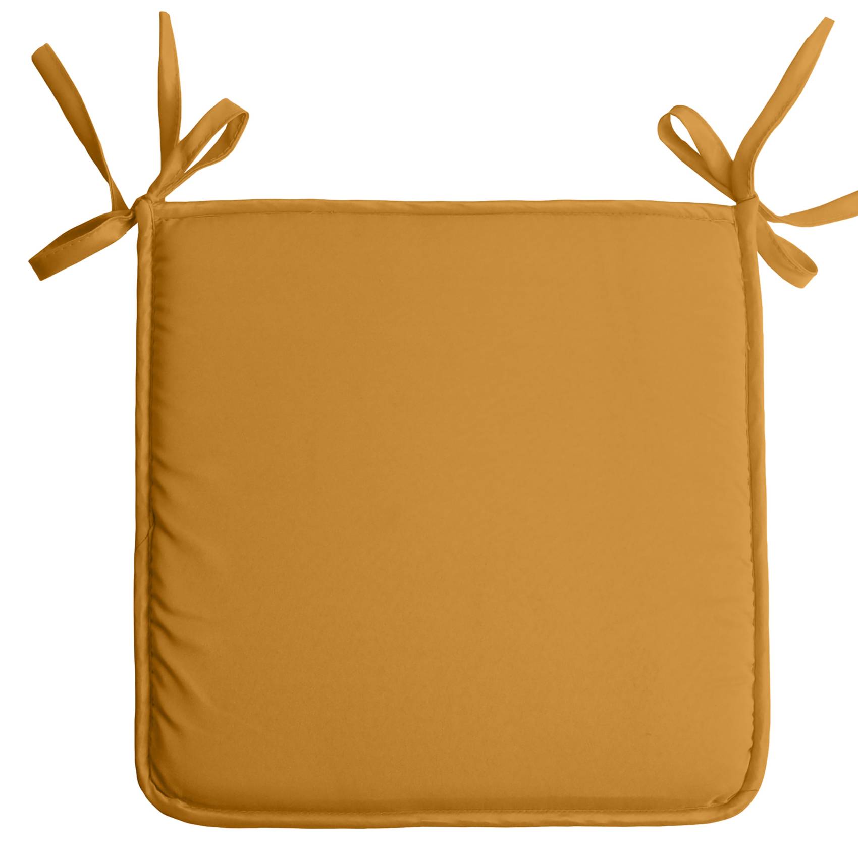 Lovely Casa - Galette de chaise unie aux multiples couleurs - LOVELY CASA - Polyester - Jaune Curry - Image 1