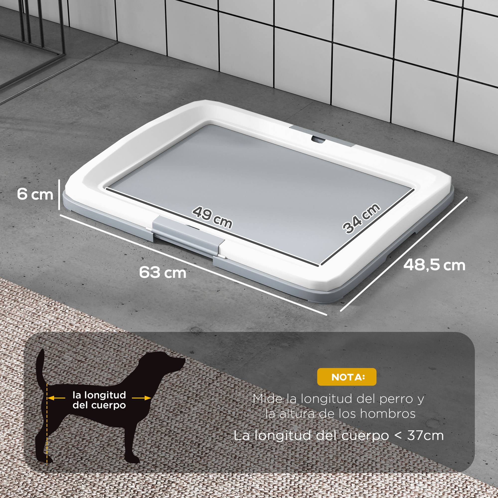 ComfortXL - Toilette pour chien PP gris 63x48,5x6 cm intérieur extérieur antidérapante - ComfortXL Outdoor Living - Image 5