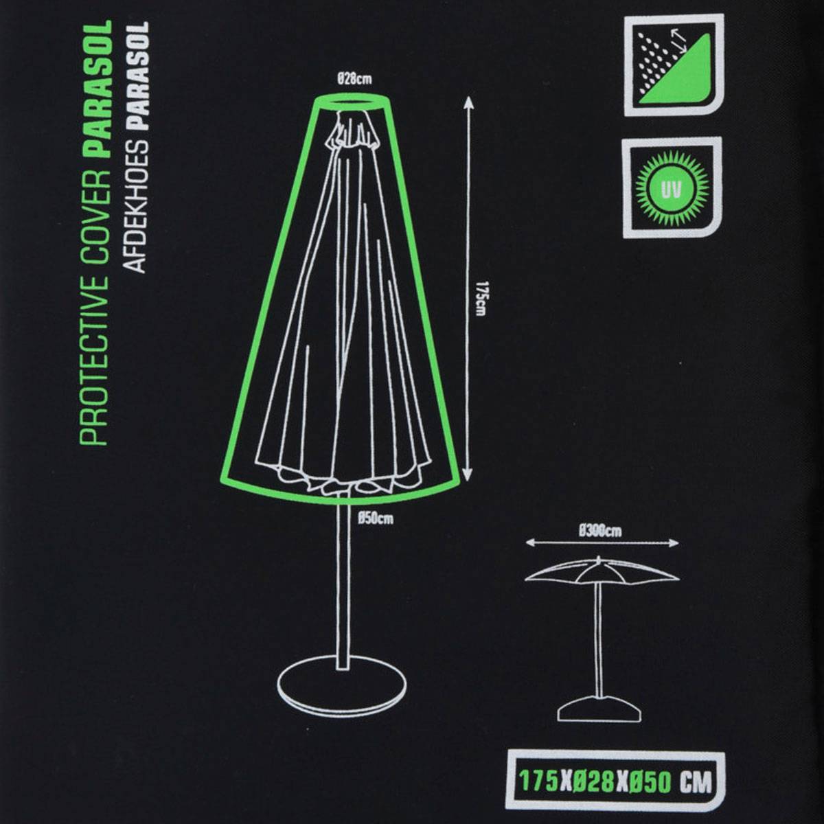 Housse de protection parasol droit 175 cm - Cémonjardin - Image 2