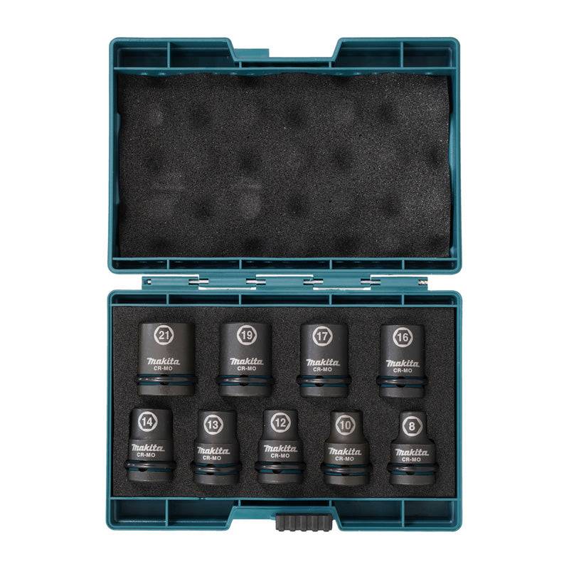 Coffret de 9 douilles carrée 1/2" IMPACT BLACK Makita E-16570 de 8 à 21mm Makita - Image 2