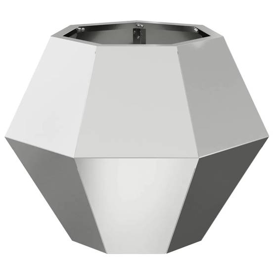 Jardinière rectangulaire design moderne extérieur 50 x 50 x 40 cm entretien facile en acier galvanisé argent - Image 2