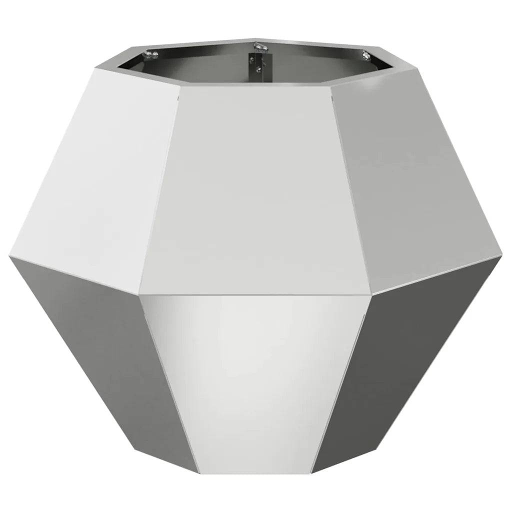 Jardinière rectangulaire design moderne extérieur 50 x 50 x 40 cm entretien facile en acier galvanisé argent - Image 2
