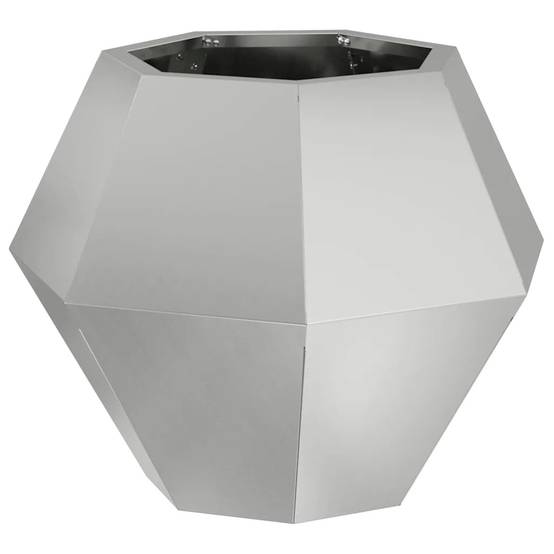 Jardinière rectangulaire design moderne extérieur 50 x 50 x 40 cm entretien facile en acier galvanisé argent - Image 1