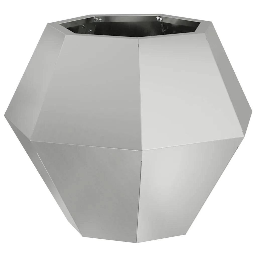 Jardinière rectangulaire design moderne extérieur 50 x 50 x 40 cm entretien facile en acier galvanisé argent - Image 1