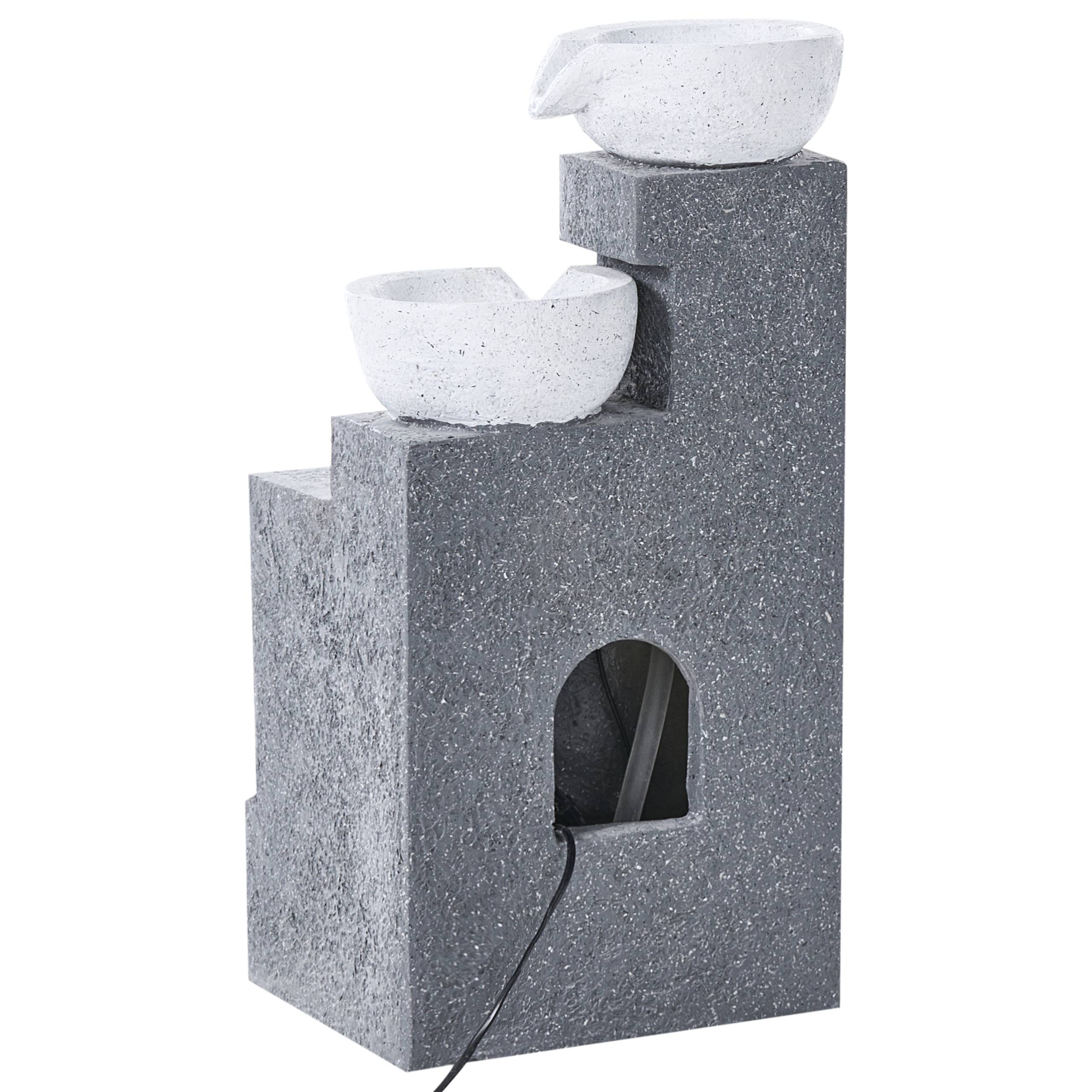Beliani - Fontaine décorative Résine Gris NAGAMI - Beliani - Image 9