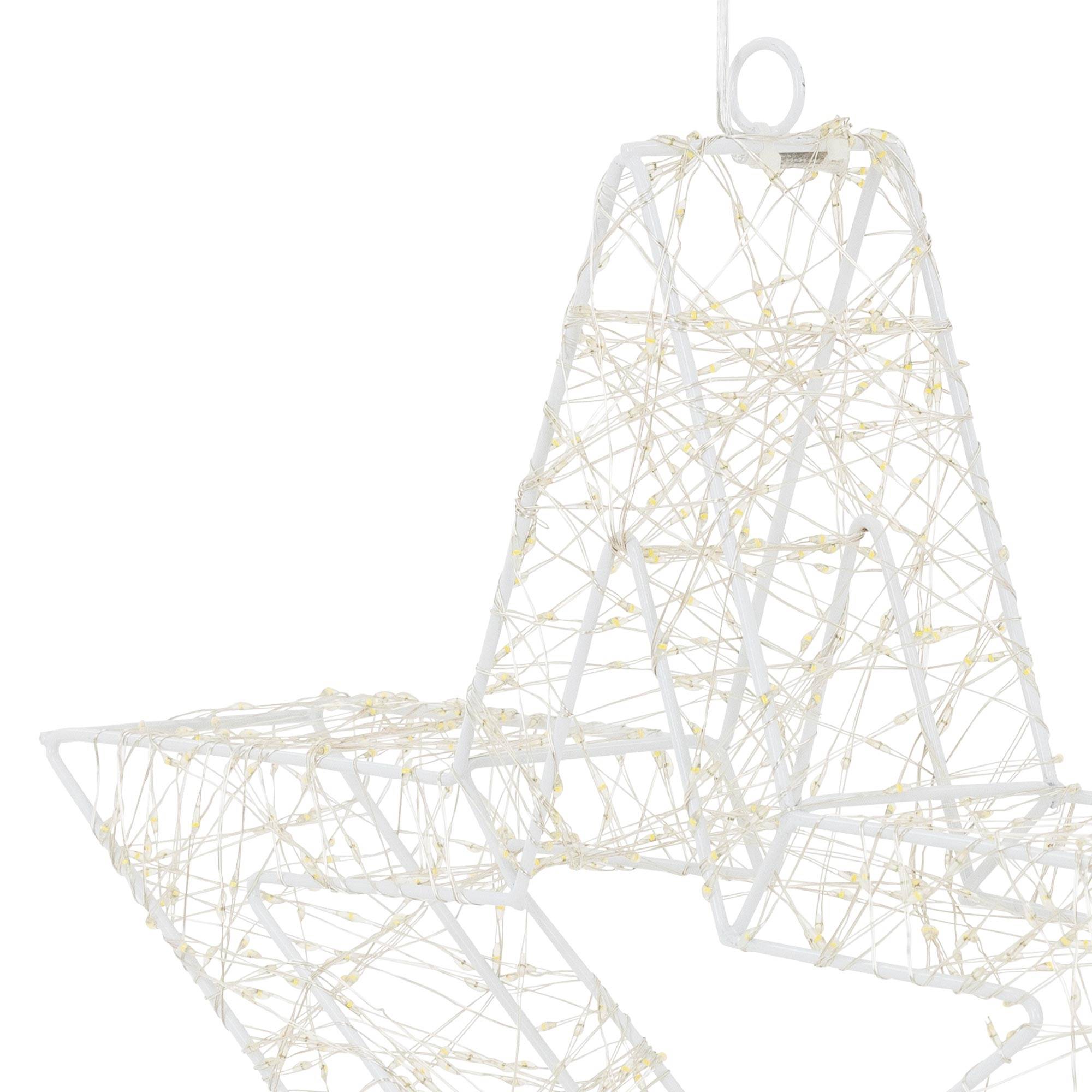 Étoile de Noël LED décoration éclairage lumineuse minuterie IP44 blanc 50 cm - Image 3