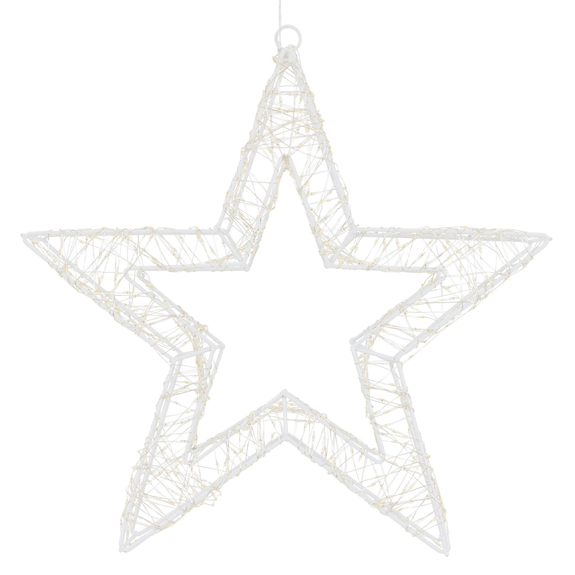 Étoile de Noël LED décoration éclairage lumineuse minuterie IP44 blanc 50 cm