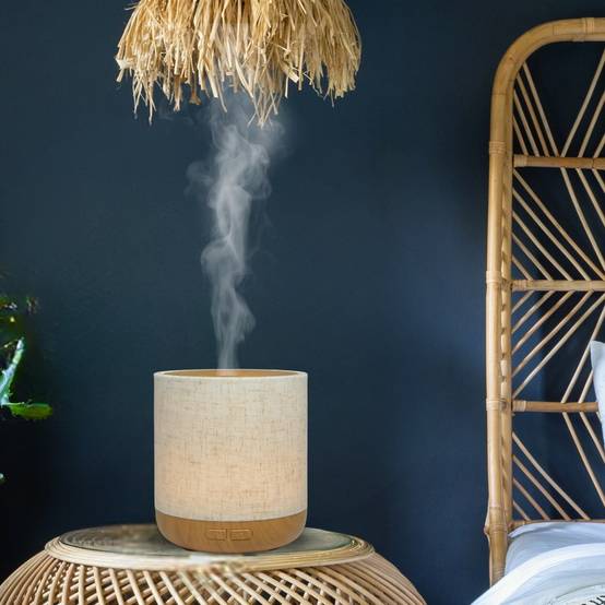 Zen'Arôme Diffuseur Ultrasonique Alesia – Diffusion Huile Essentielle à Froid Aromathérapie - Capot en Toile de Lin et éclairage led - Image 6