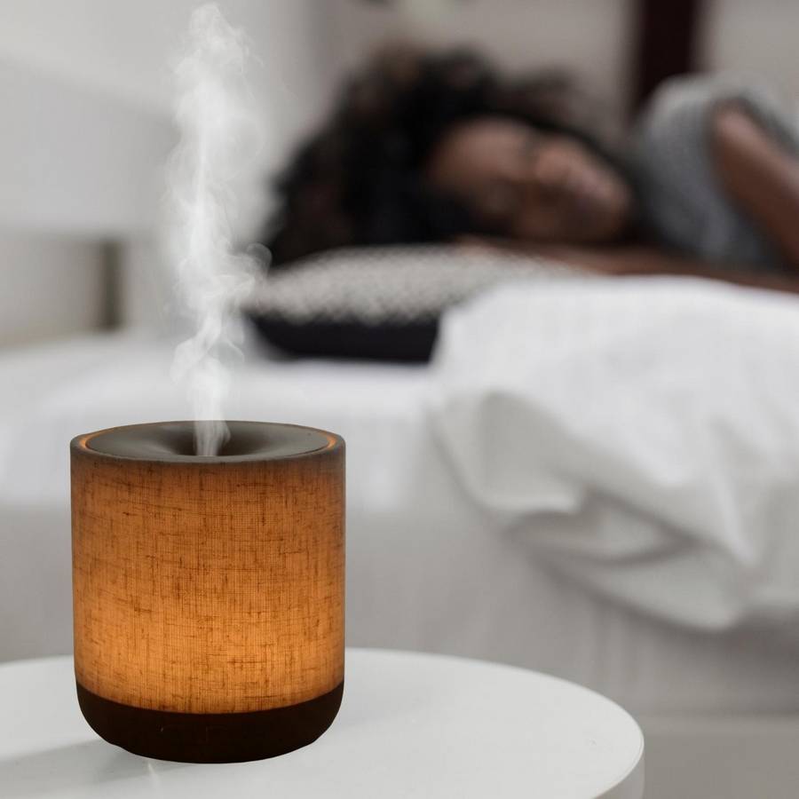 Zen'Arôme Diffuseur Ultrasonique Alesia – Diffusion Huile Essentielle à Froid Aromathérapie - Capot en Toile de Lin et éclairage led - Image 10