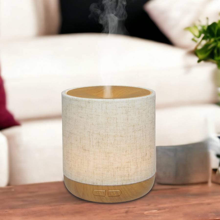 Zen'Arôme Diffuseur Ultrasonique Alesia – Diffusion Huile Essentielle à Froid Aromathérapie - Capot en Toile de Lin et éclairage led - Image 2