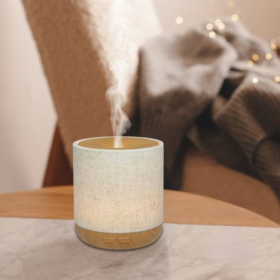 Zen'Arôme Diffuseur Ultrasonique Alesia – Diffusion Huile Essentielle à Froid Aromathérapie - Capot en Toile de Lin et éclairage led - Image 7