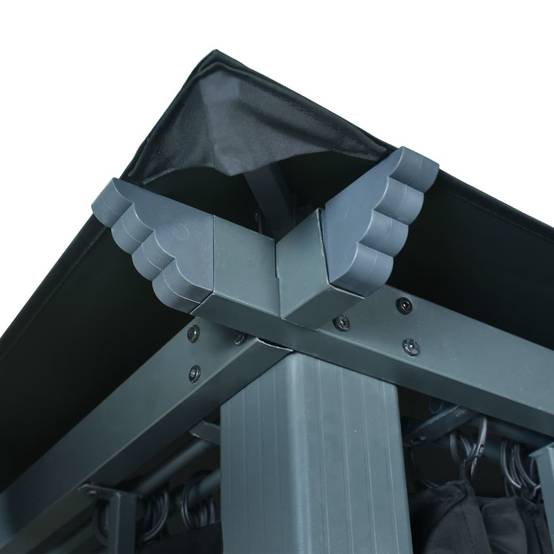 Tonnelle Aluminium Anthracite avec Rideau et LED 3 x 3 x 2.7 m - PANGIVO - Image 7