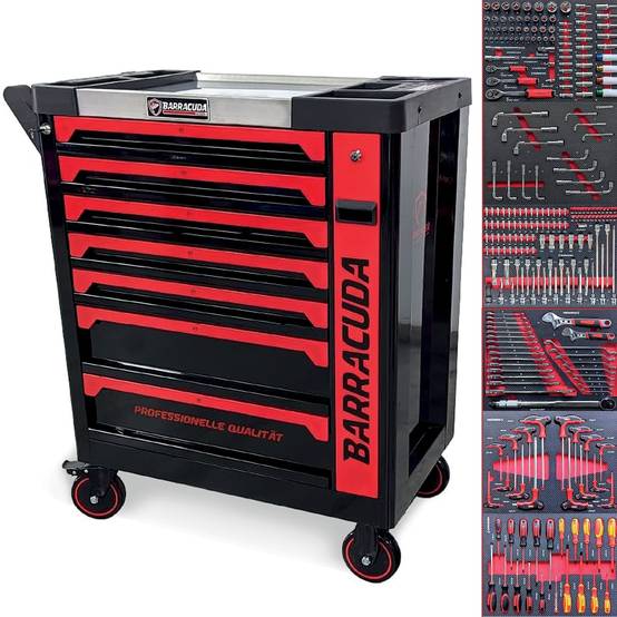 Servante d'atelier/ Chariot Barracuda Tools CUDA Max XXL 8 tiroirs 6 outillés, 4 roues, 2 freins, Chariot MECANICIEN, GARAGISTE - Image 1