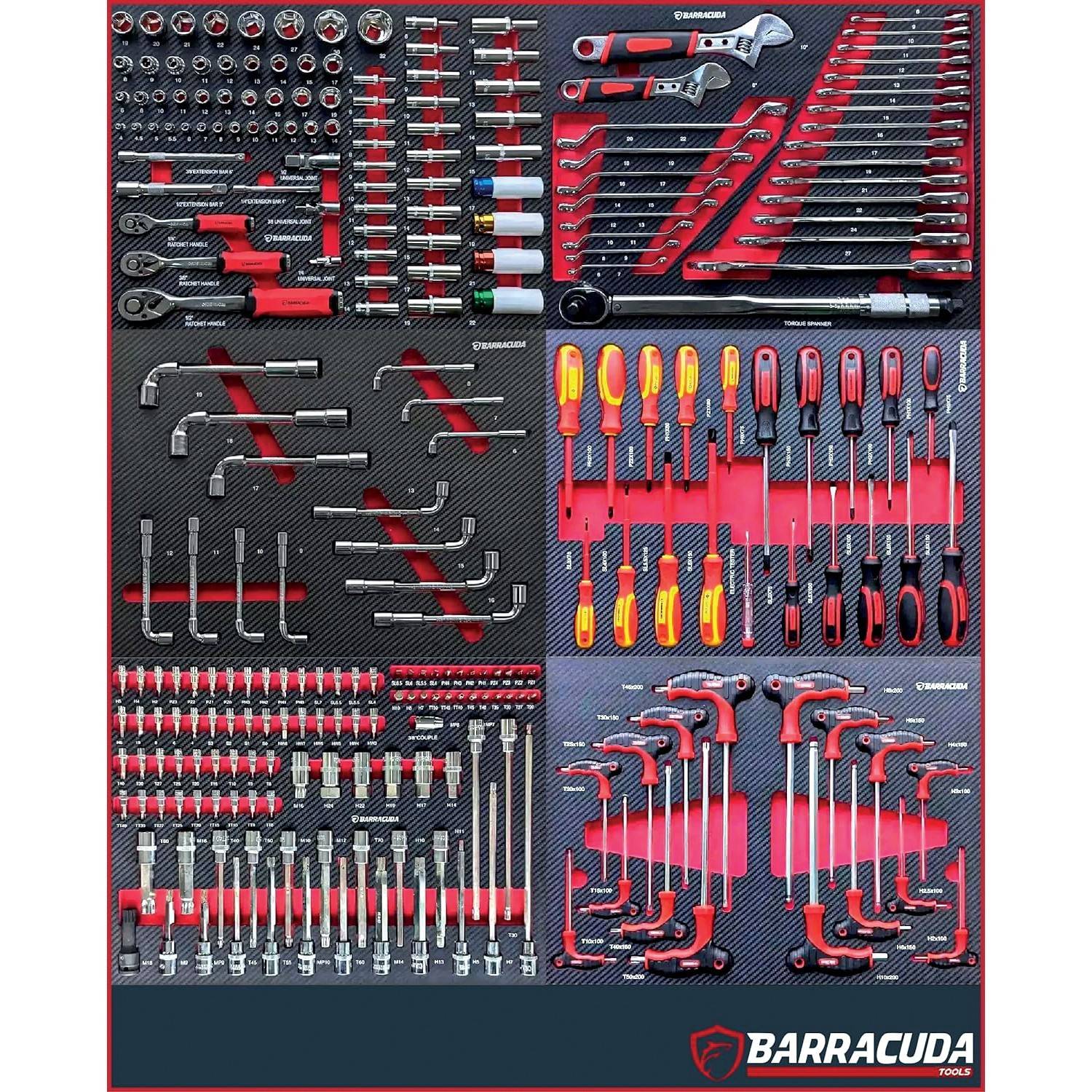 Servante d'atelier/ Chariot Barracuda Tools CUDA Max XXL 8 tiroirs 6 outillés, 4 roues, 2 freins, Chariot MECANICIEN, GARAGISTE - Image 3