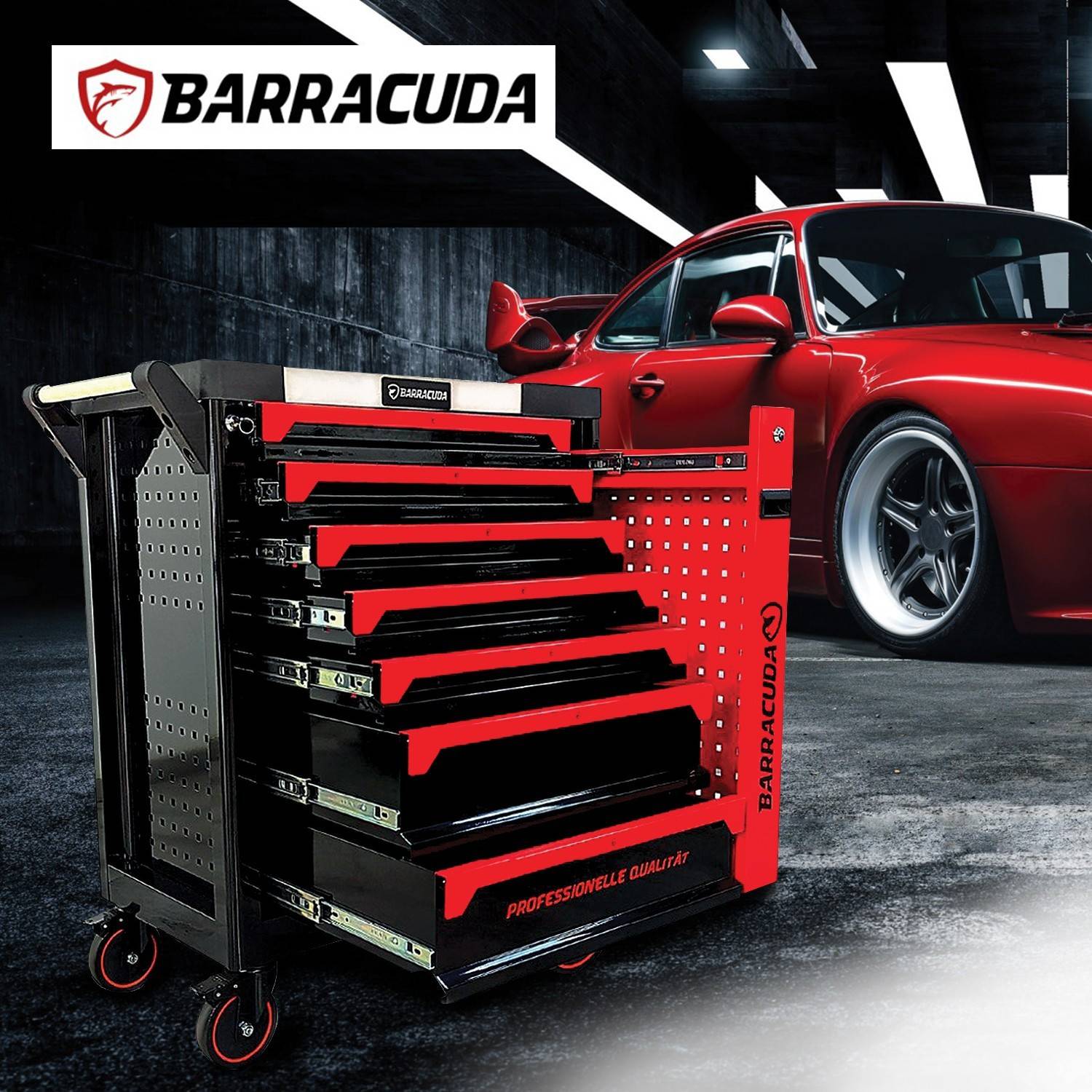 Servante d'atelier/ Chariot Barracuda Tools CUDA Max XXL 8 tiroirs 6 outillés, 4 roues, 2 freins, Chariot MECANICIEN, GARAGISTE - Image 2