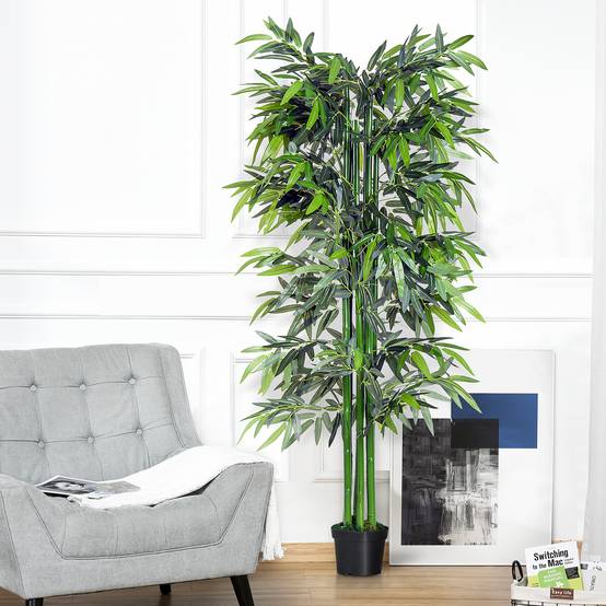 Bambou artificiel XXL plastique décoration salon réalisme parfait 180cm vert - ComfortXL Outdoor Living - Image 3