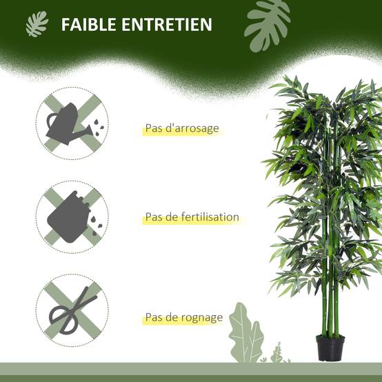 Bambou artificiel XXL plastique décoration salon réalisme parfait 180cm vert - ComfortXL Outdoor Living - Image 8