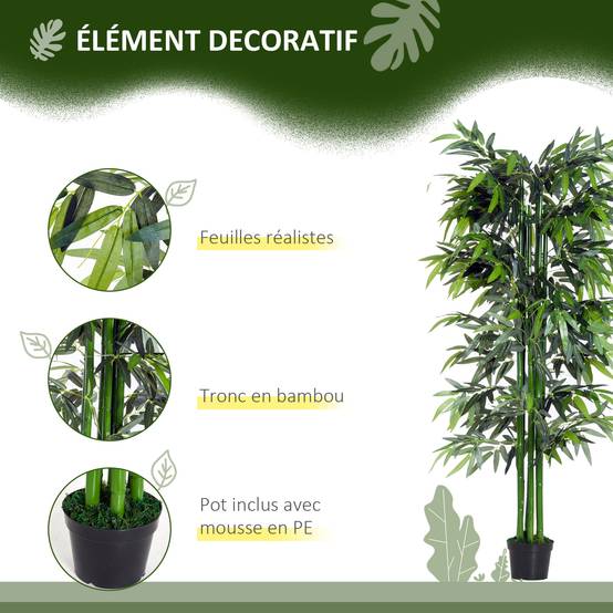 Bambou artificiel XXL plastique décoration salon réalisme parfait 180cm vert - ComfortXL Outdoor Living - Image 7
