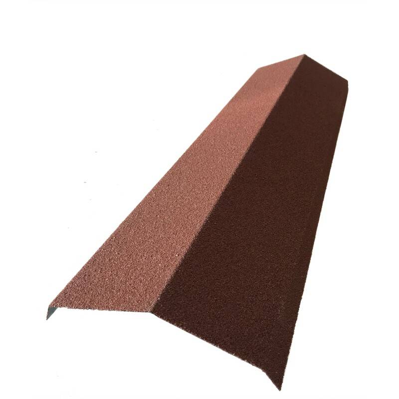 Faîtière 920 mm pour panneau tuile facile en acier galvanisé aspect granulé minéral - Coloris - Brun rouge mat, Longueur - 920 mm - Image 1