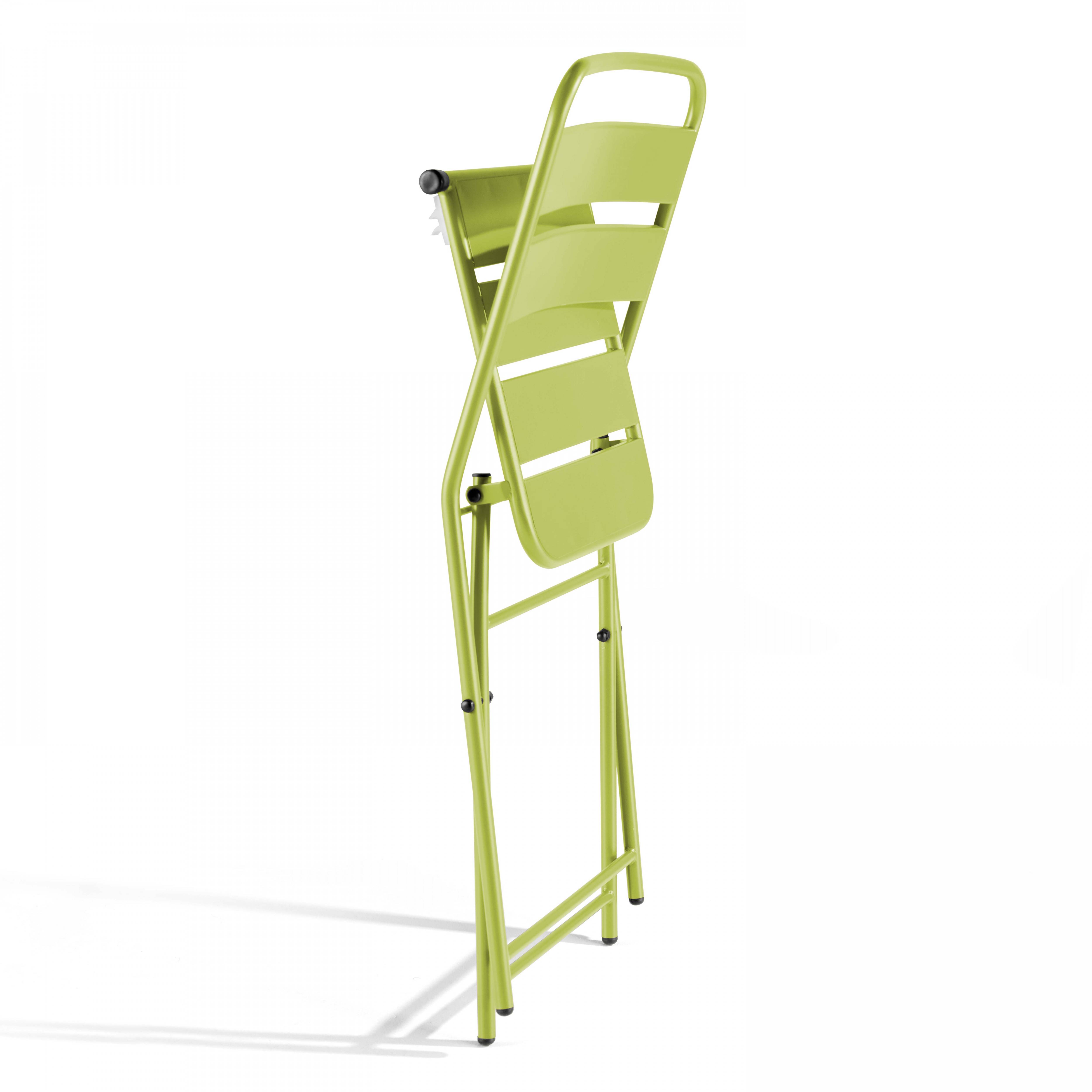 Oviala - Lot de 2 chaises de jardin pliantes en métal vert Palavas - Oviala - Image 4