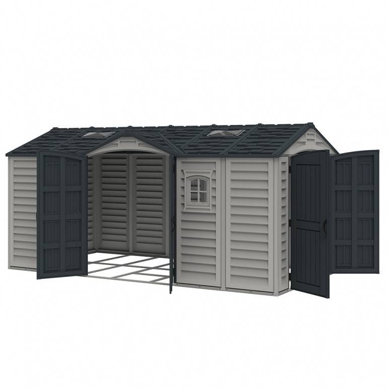 Duramax - Ezooza Abri de Jardin en PVC 12 m² – Apex 15' x 8' Gris Anthracite - Image 3
