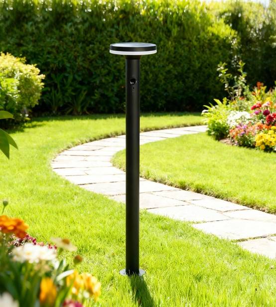 Borne extérieure solaire LIVING avec détecteur de mouvements 45cm Inox - Image 2