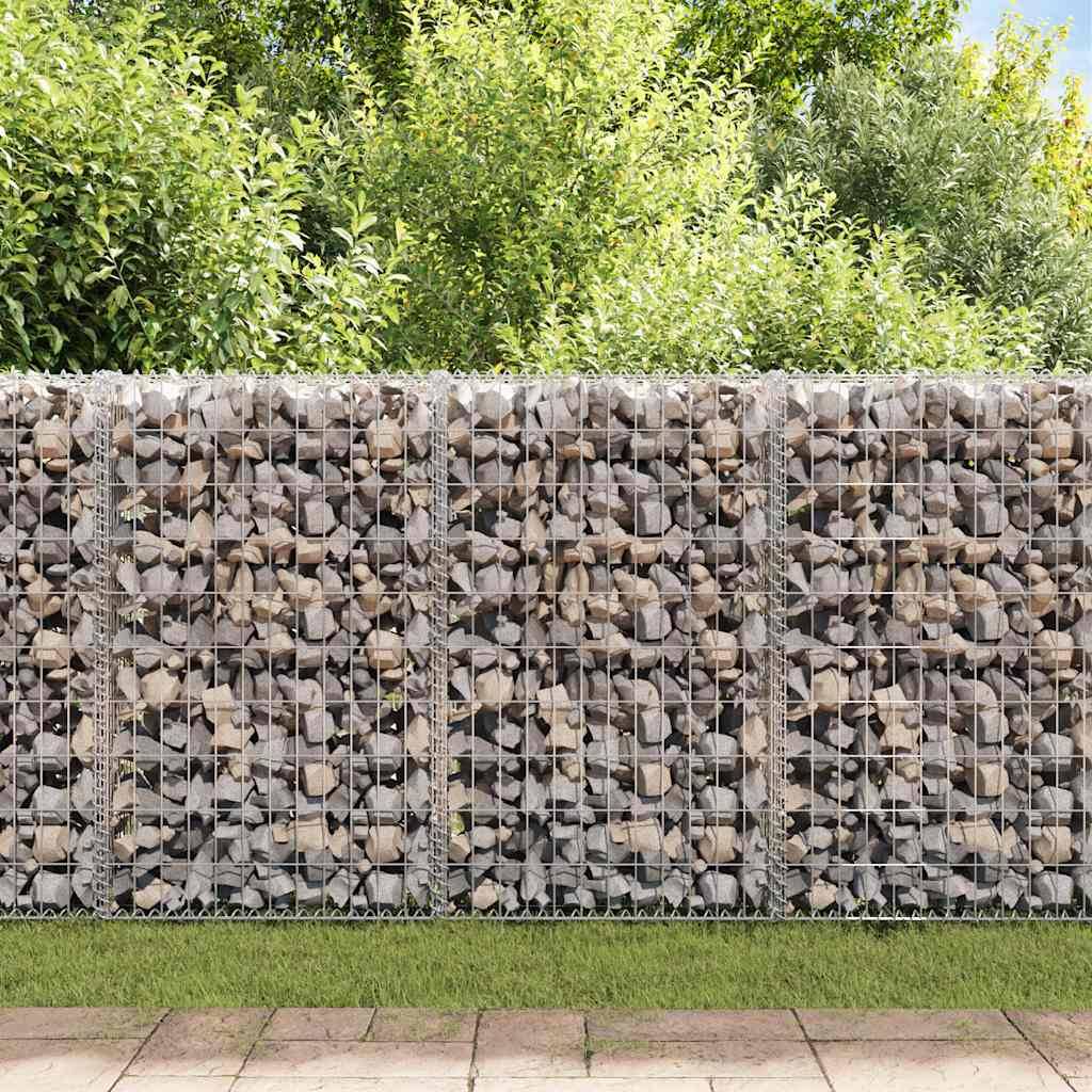 Mur Gabion Grillage Acier Aménagement Jardin Durable Stable 200x60x100cm Argent - ComfortXL Outdoor Living - Image 3
