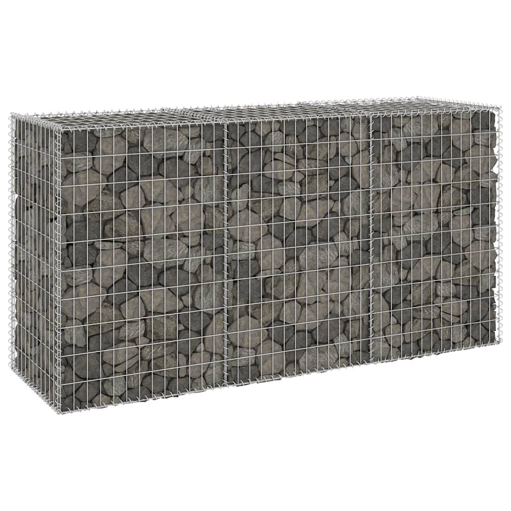 Mur Gabion Grillage Acier Aménagement Jardin Durable Stable 200x60x100cm Argent - ComfortXL Outdoor Living - Image 4
