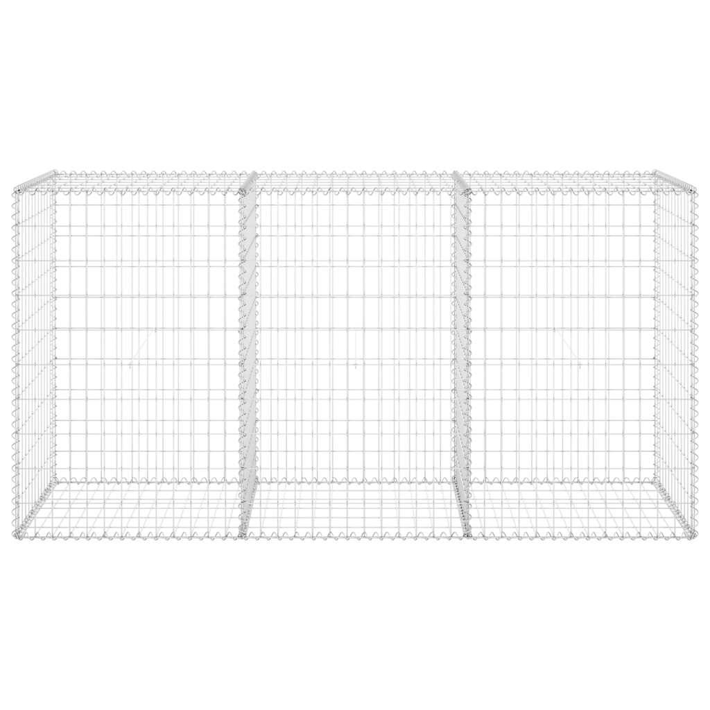 Mur Gabion Grillage Acier Aménagement Jardin Durable Stable 200x60x100cm Argent - ComfortXL Outdoor Living - Image 5