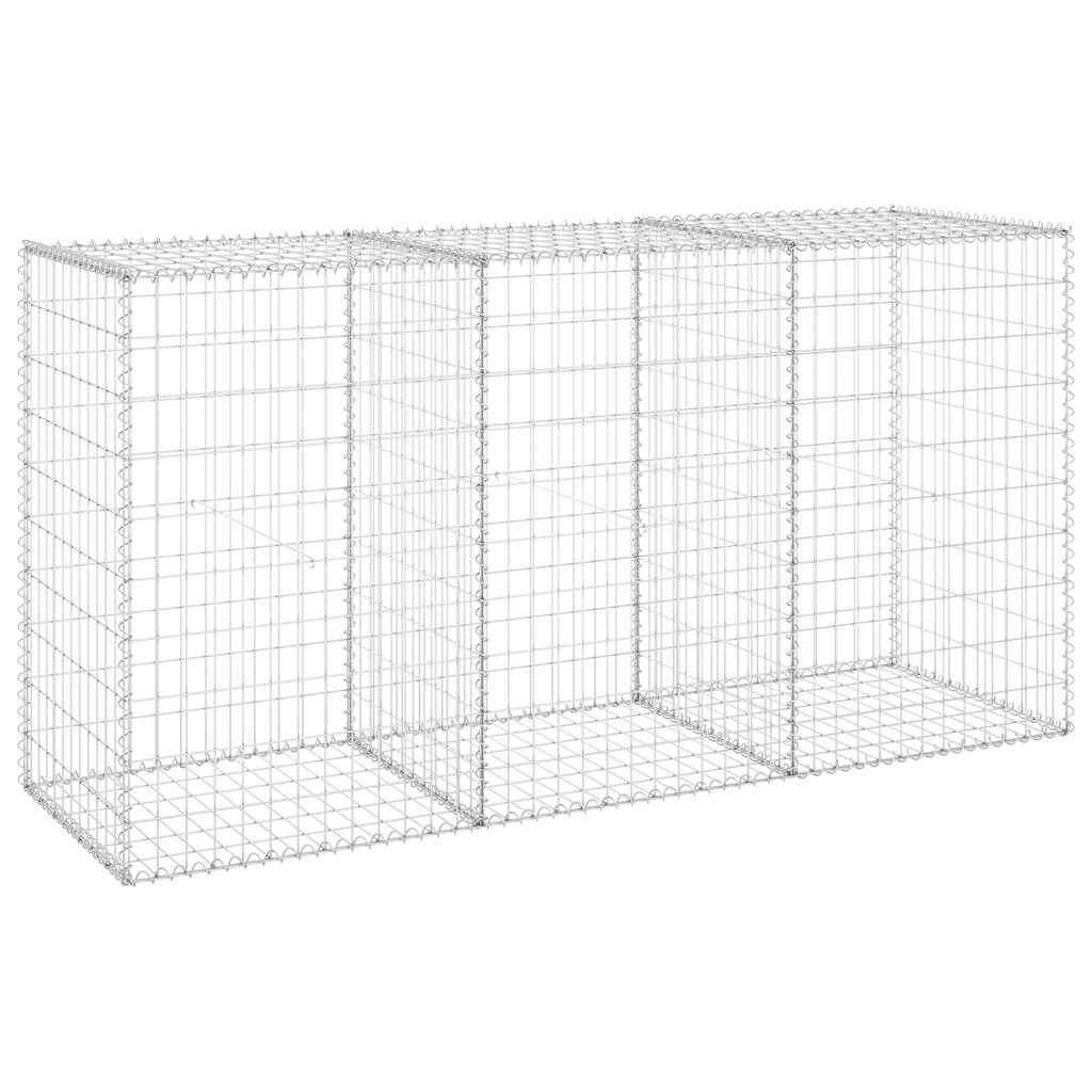 Mur Gabion Grillage Acier Aménagement Jardin Durable Stable 200x60x100cm Argent - ComfortXL Outdoor Living - Image 2