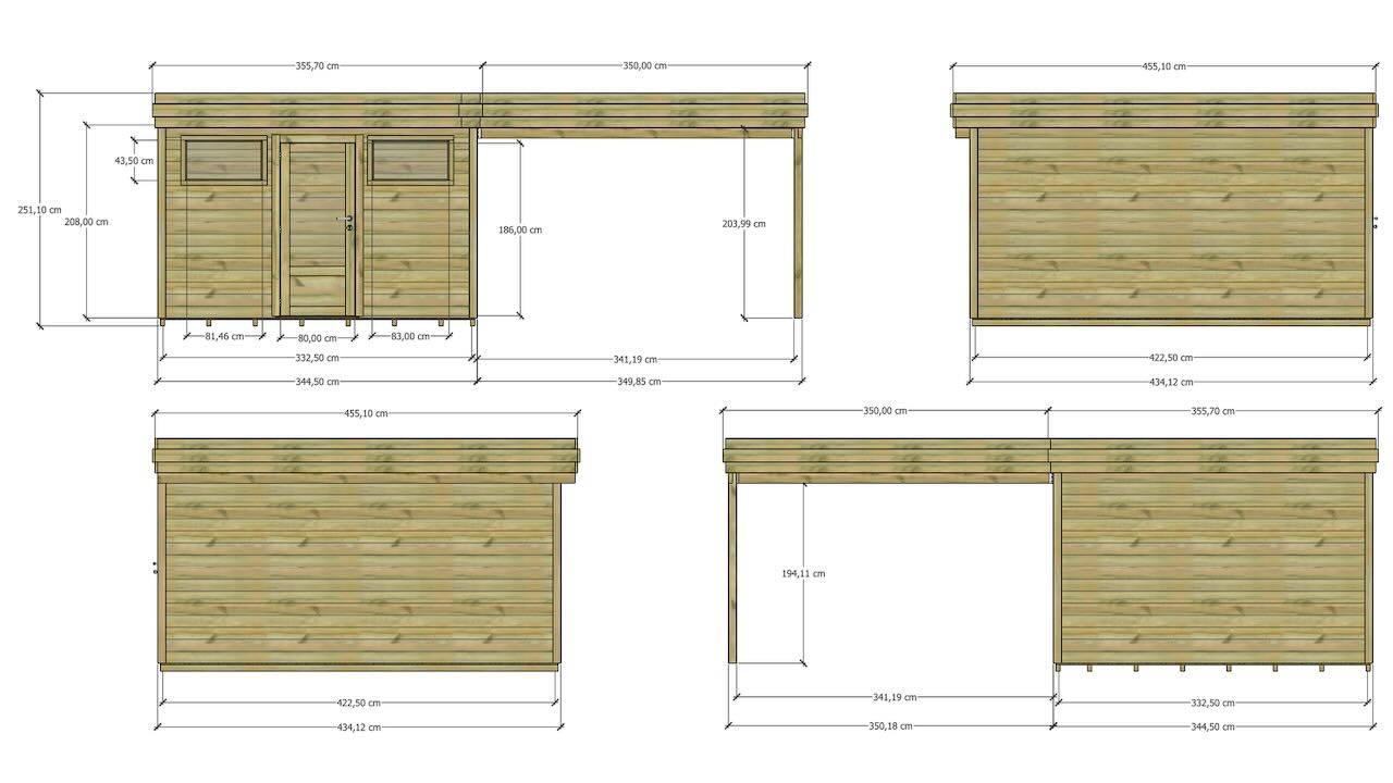 Abri Français - ABRI DE JARDIN bois autoclave 27mm - 6,94x4,34m / 30m2 - Bac acier - Plancher bois - Image 4