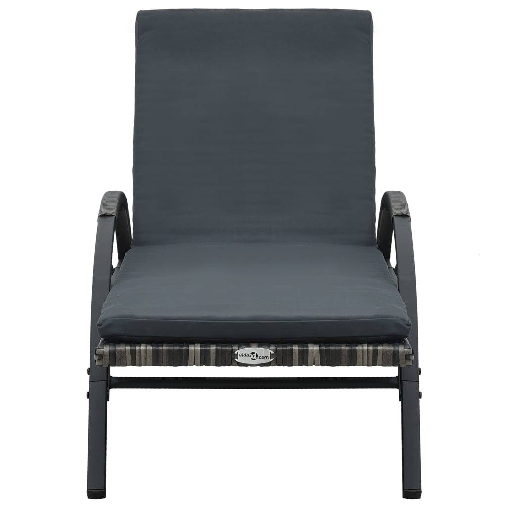 Vidaxl - Chaises longues avec table Résine tressée Anthracite vidaXL 47747 - Image 6