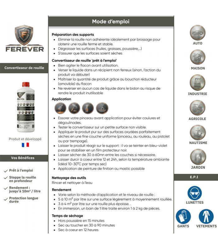 Convertisseur de rouille 0,5L longue durée, séchage rapide - FEREVER CV01 - Image 6