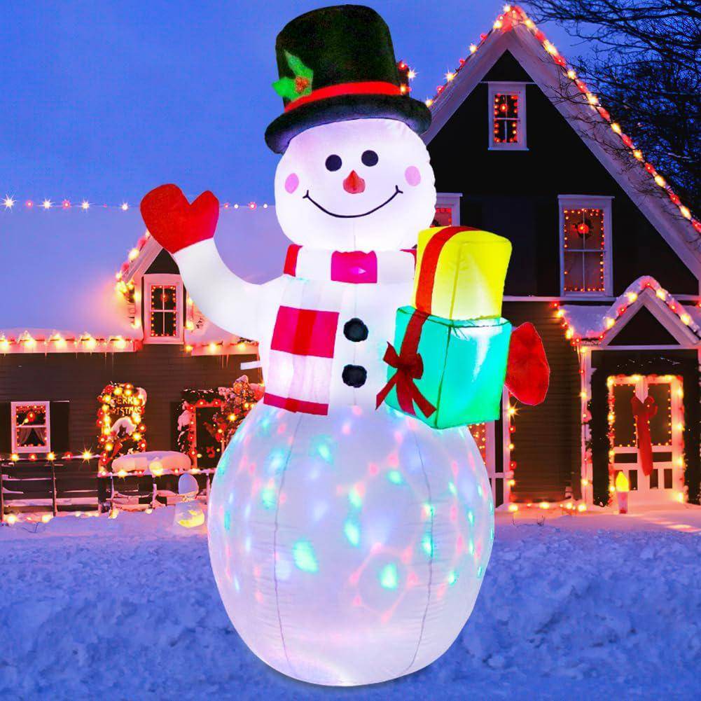 Décorations D'arbre Gonflables De Noël De 7 Pieds, Décor De Cour D Noel Gonflable Avec Lumieres Led Cime Arbre En Etoile Et Bonbons Colores 89656339