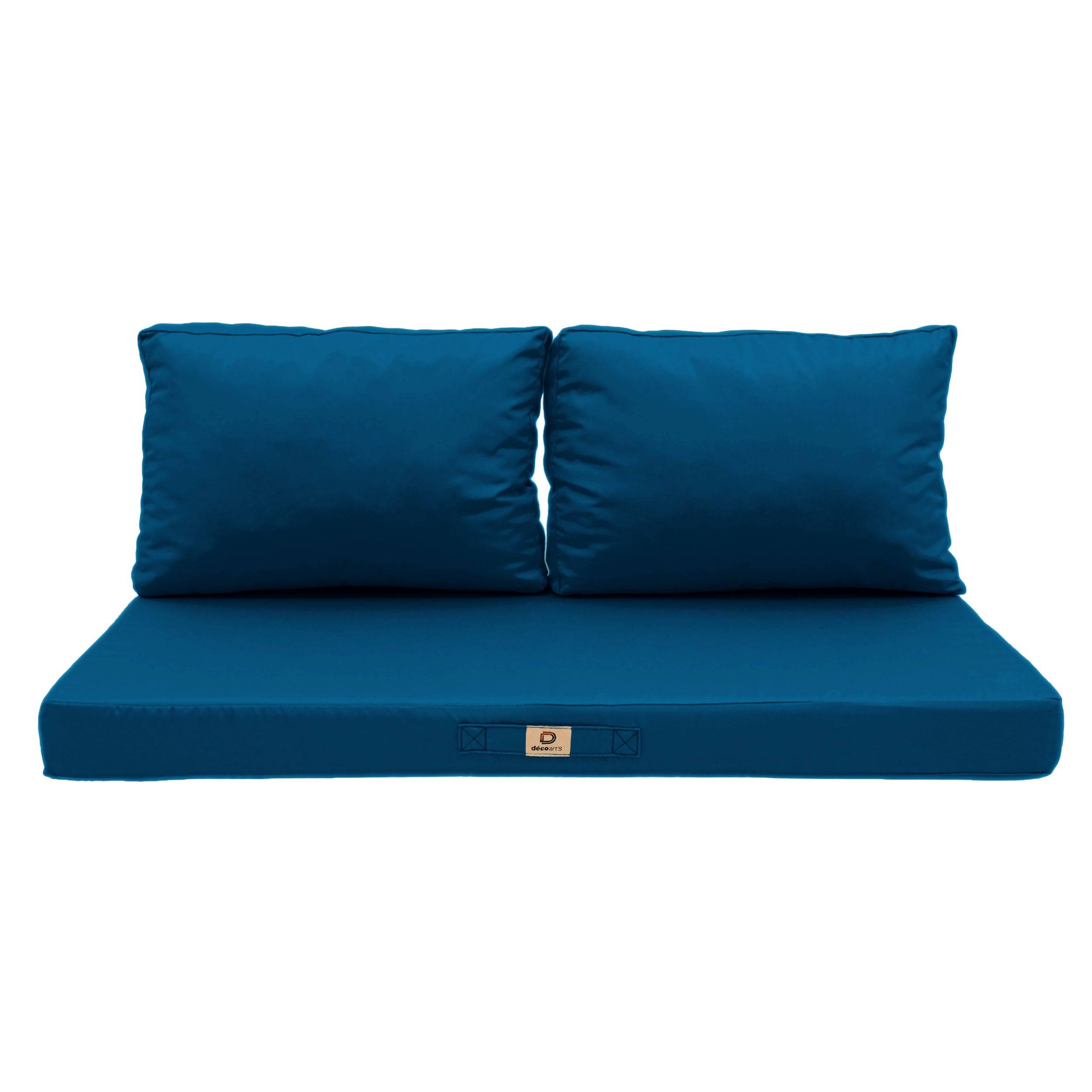 Coussins pour salon de jardin déhoussable 100x50cm Bleu pétrole - Déco arts - Image 3