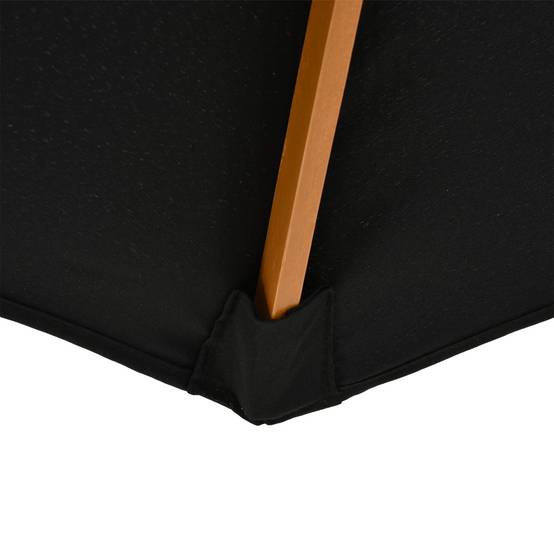 Parasol de terrasse extérieur Ø300 cm avec système de poulie, toit ventilé et mât détachable, noir - Image 10
