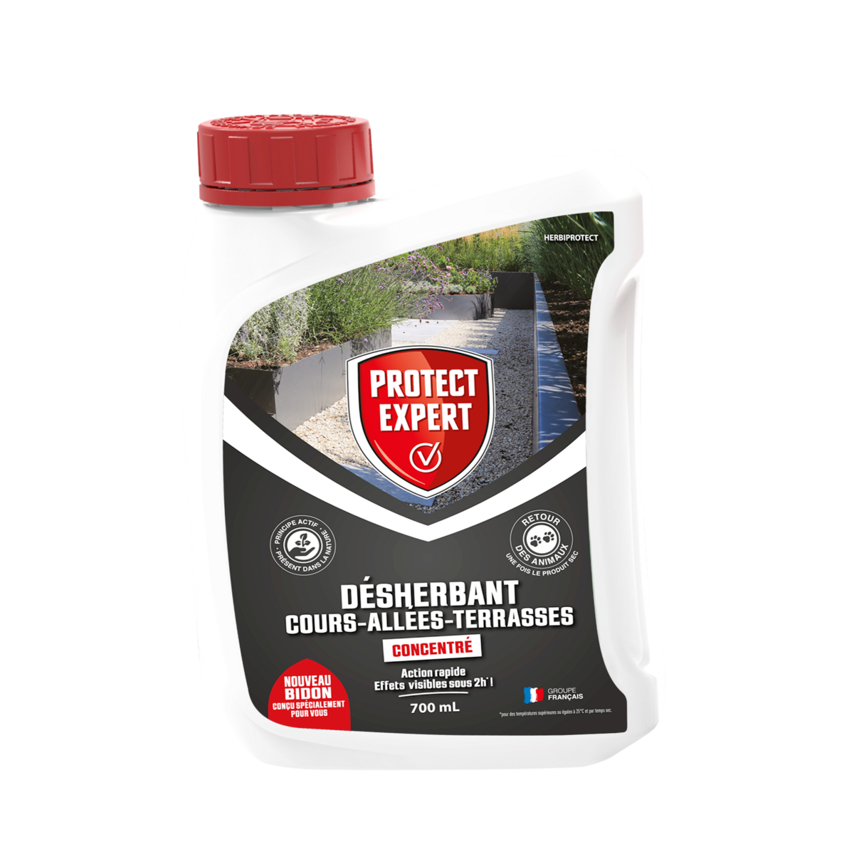 Protect Expert - Désherbant Puissant concentré Procour700 pour Terrasses, Cours et Allées - Bidon de 700ml - Image 1