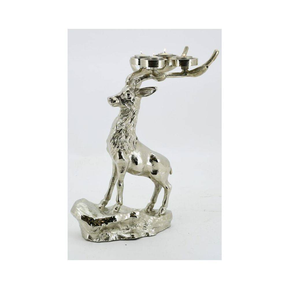 Aubry Gaspard - Cerf porte-bougies aluminium - Image 2