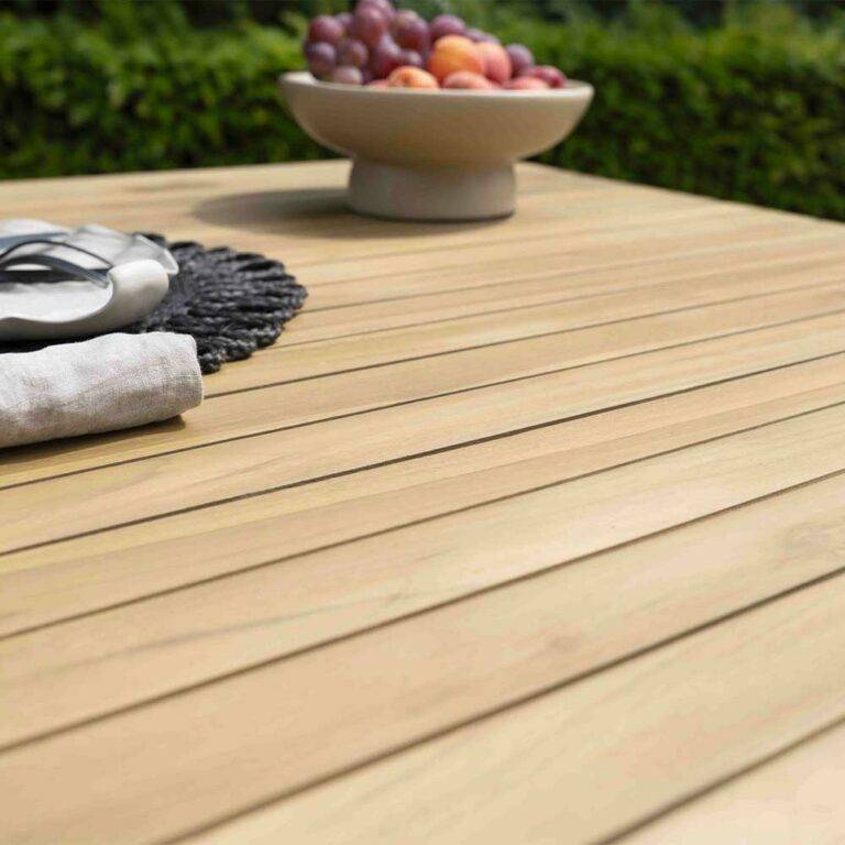 Wilsa Garden - Salon de jardin bois teck 4/6 places avec 4 chaises NAPLES - Image 3
