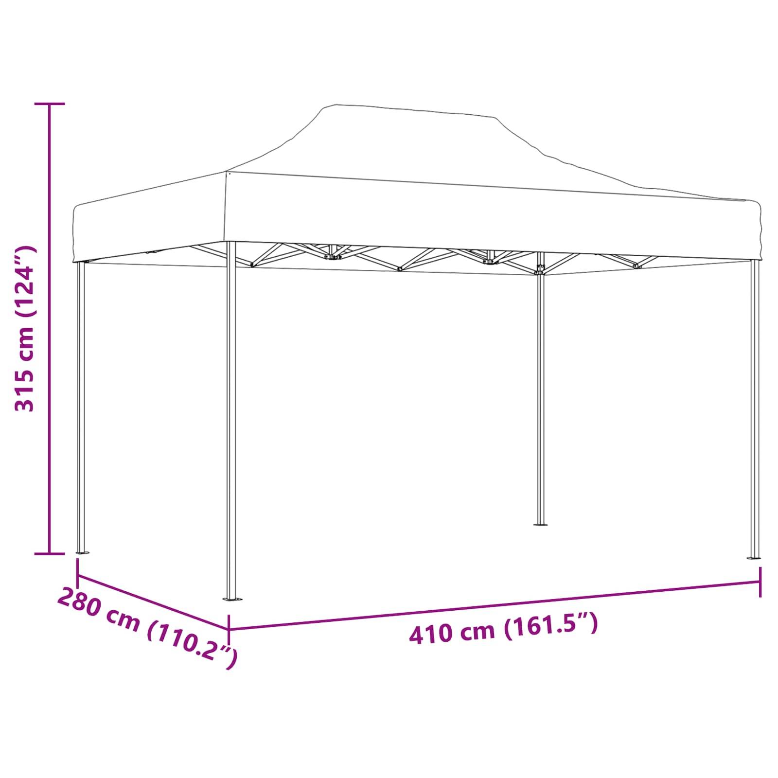 ComfortXL - Tente de réception Tissu Oxford pour événements auvent pop-up pliable 280x410cm Anthracite - ComfortXL Outdoor Living - Image 10