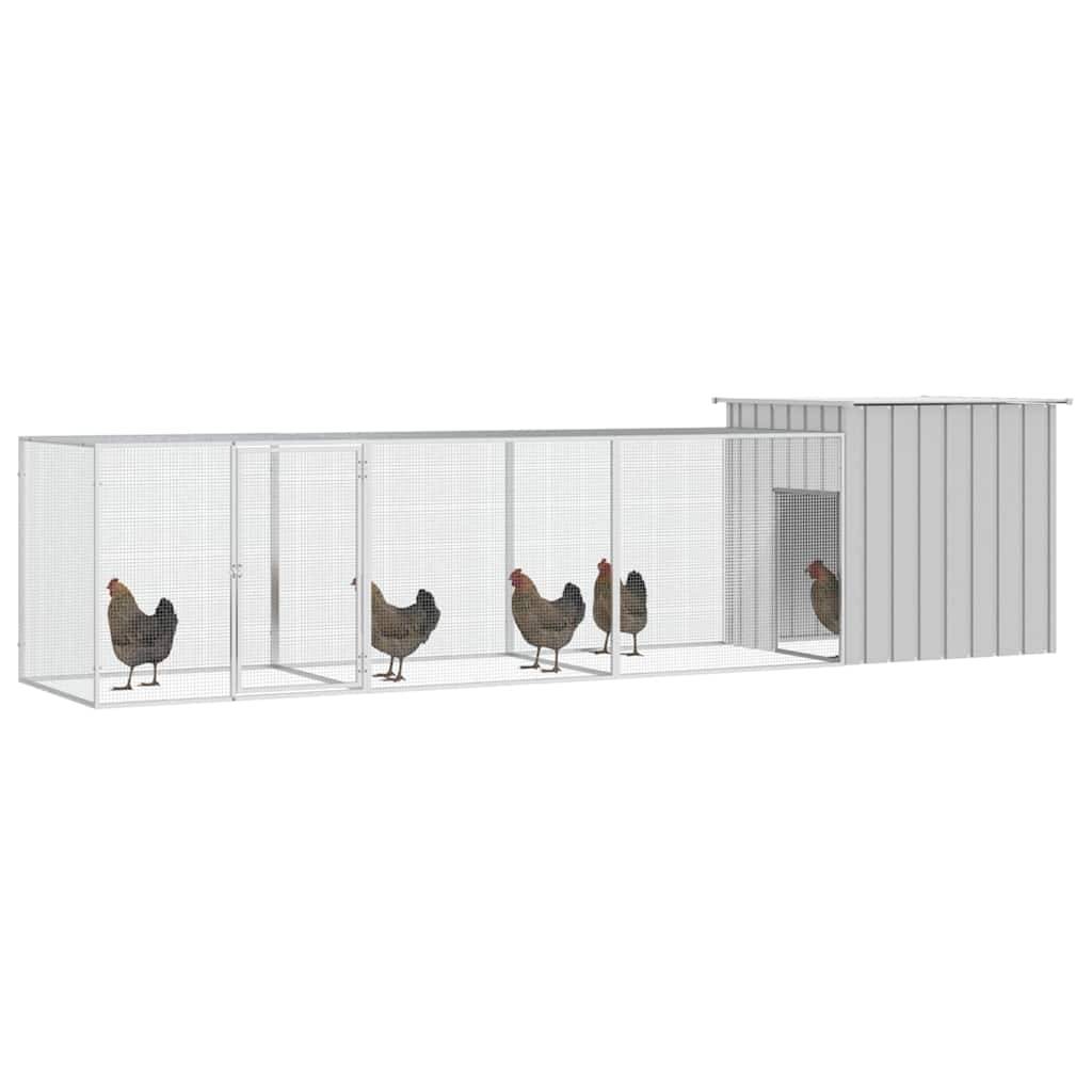 Vidaxl - Cage pour poules Gris 400x91x100 cm Acier galvanisé vidaXL 3106461 - Image 2