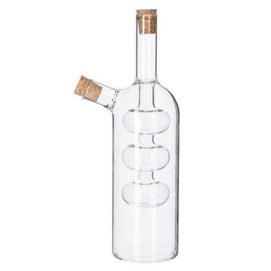 Bouteille huile vinaigre 2 en 1 design en verre - Transparent - 0,5 l - Image 1
